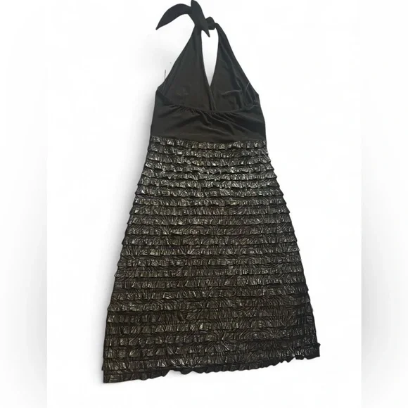 Black party dress with Ruffles and Sequins - Picture 3 of 8